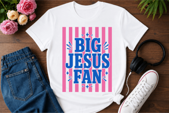Big Jesus Fan PNG: T-Shirt Designs for Faith-Based Branding