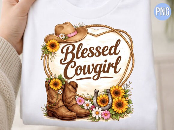 Blessed Cowgirl Western Boots Christian T-Shirt Designs