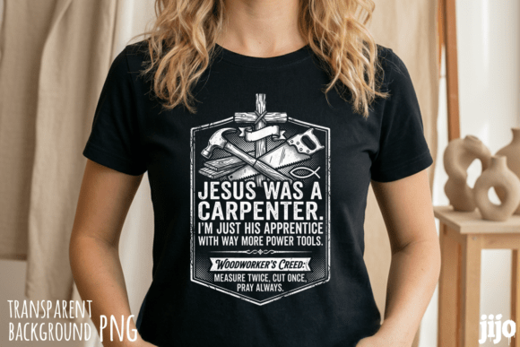 Carpenter Jesus Christian Woodworker PNG T-Shirt Designs