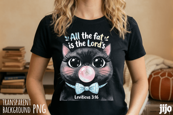 Cat Christian Leviticus Bubble PNG T-Shirt Designs