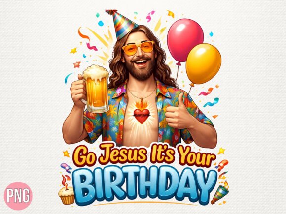 Christian Go Jesus Its Your Birthday PNG — T-Shirt Designs