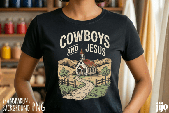 Cowboys Jesus Church Christian PNG T-Shirt Designs