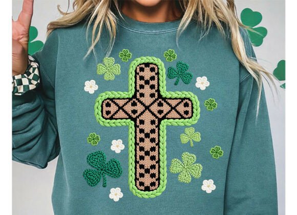Faux Yarn St Patrick’s Day Christian Cro T-Shirt Designs