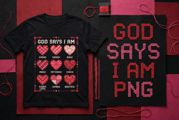 God Says I Am Christian Valentine T-Shirt Designs