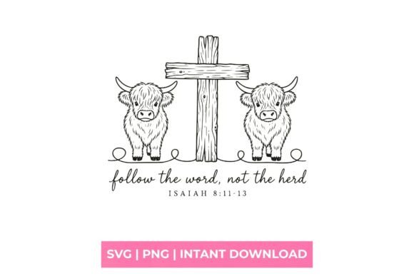 Highland Cow Christian Cross Bible SVG T-Shirt Designs