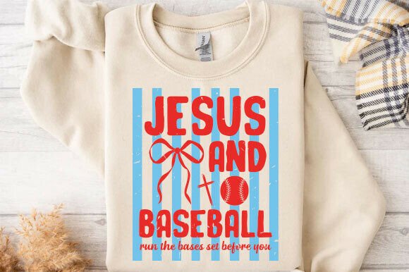 Jesus and Baseball PNG, Trendy Christian T-Shirt Designs