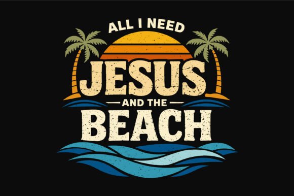 Jesus and Beach Faith T-Shirt Designs