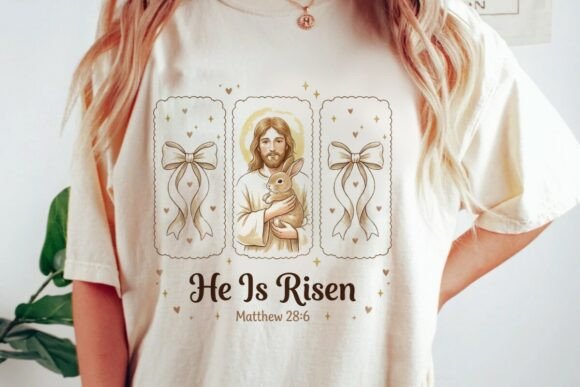Jesus Risen Easter Bunny PNG T-Shirt Designs
