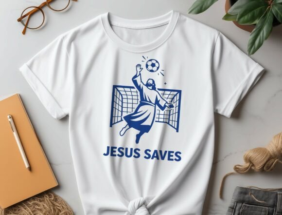 Jesus Saves Soccer Goalie SVG PNG for T-Shirt Designs
