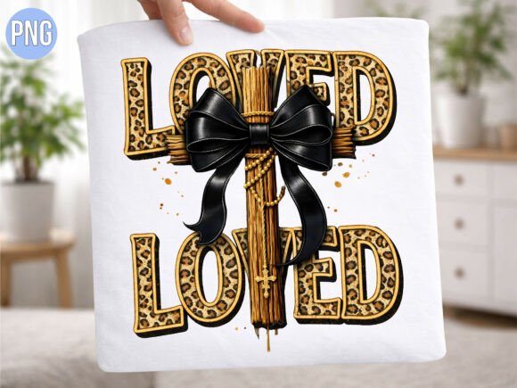 Loved Leopard Cross Faith Christian PNG
