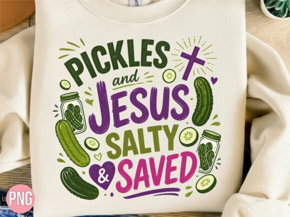 Pickles and Jesus Salty Saved PNG Shirt: T-Shirt Designs