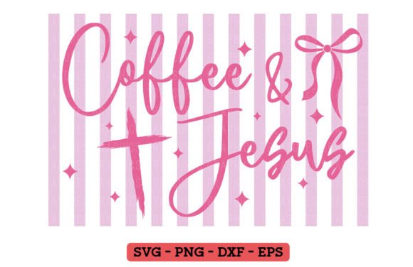 Retro Coquette Coffee Jesus PNG SVG for T-Shirt Designs