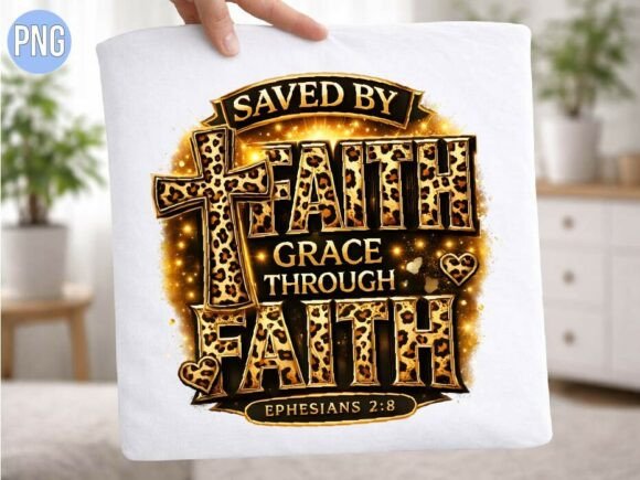 Saved by Grace Faith Christian Cross PNG