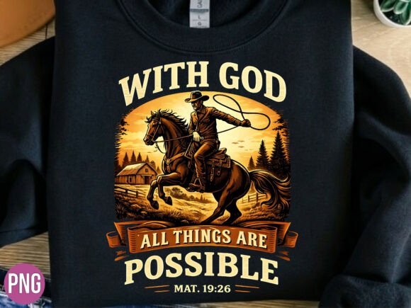 Western Cowboy Christian Horse PNG SHIRT