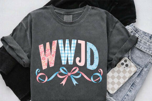 WWJD PNG: Christian Pastel Sublimation for T-Shirt Designs
